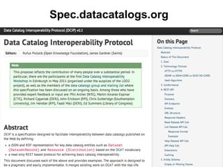 Spec.datacatalogs.org

 