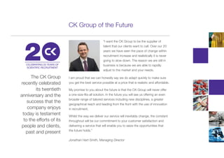 CK Group Brochure - Scientific, Clinical and IT Recruitment | PPT