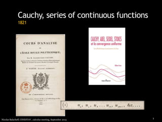 Cauchy, series of continuous functions
1821
1Nicolas Balacheff, CINESTAV , calculus meeting, September 2015
 