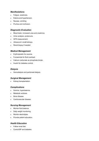 Comprehensive Overview of Chronic Kidney Disease for BSc Nursing ...