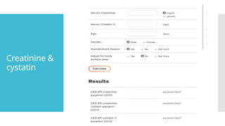 Creatinine &
cystatin
 