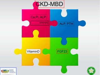 Ca,Pi, ALP
ALP, PTH
VitaminD FGF23
CKD-MBD
……..?????
 