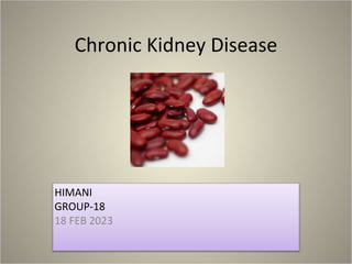 Chronic Kidney Disease
HIMANI
GROUP-18
18 FEB 2023
 