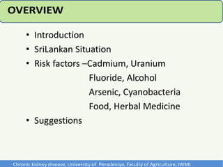 chronic Kidney Disease in Sri Lanka risk factors | PPTX