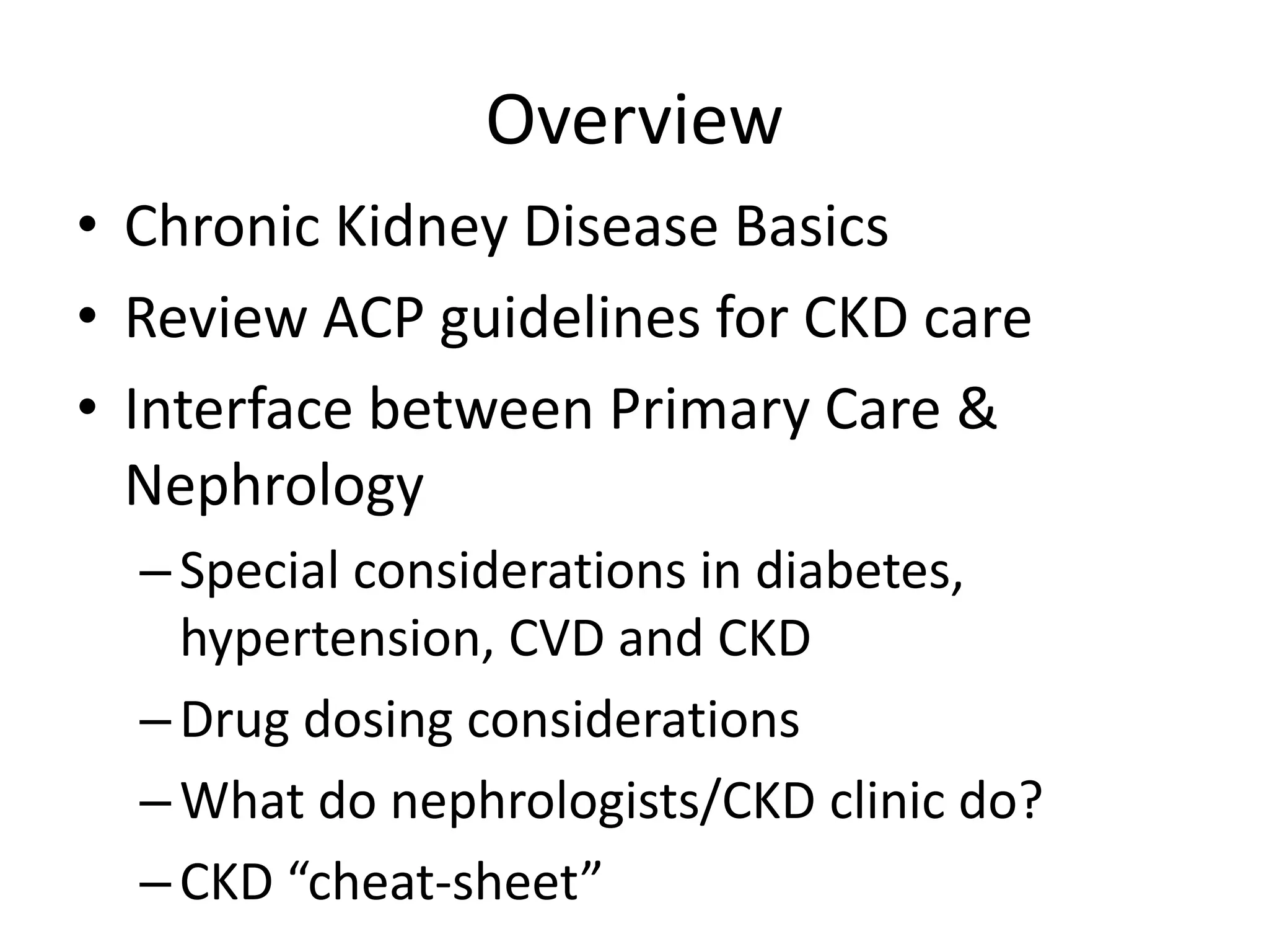 Chronic Kidney Disease in Primary Care | PPTX
