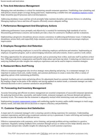 How To Manage Restaurant Staff -BTRESTRO | PDF