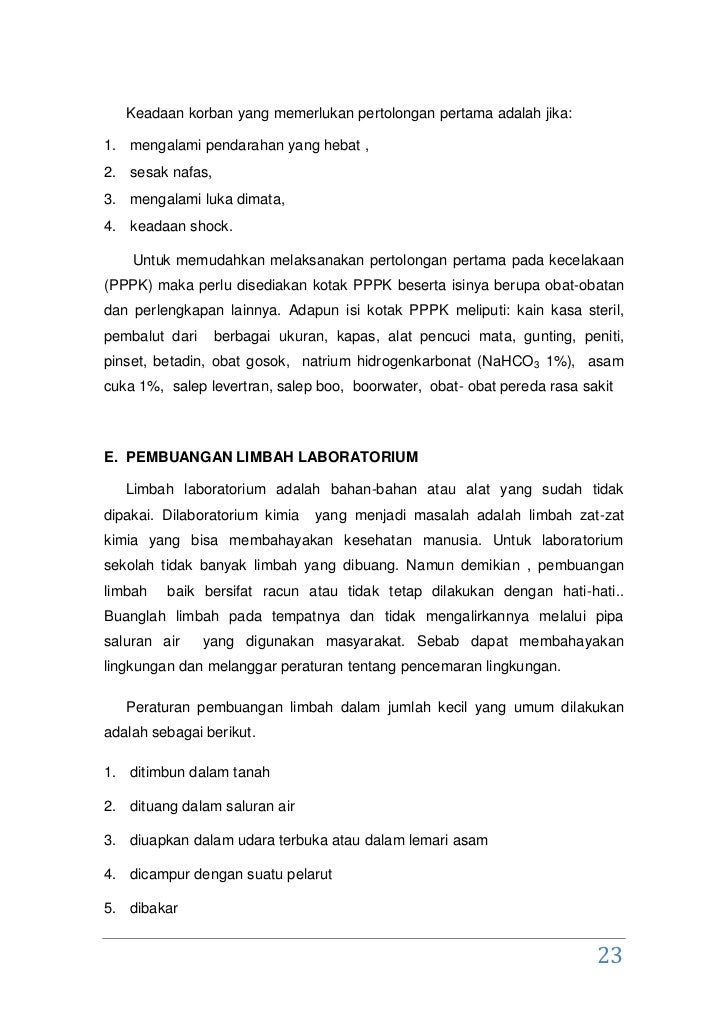 C kesehatan dan keselamatan kerja di lab