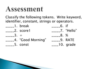 Introduction to C++ (for beginner): C++ Keywords.pptx