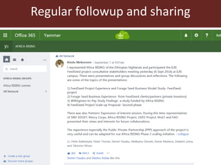 A snapshot of some communication and knowledge management approaches used by ILRI