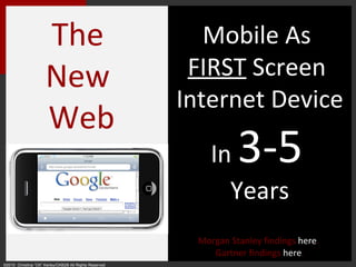 Mobile As  FIRST  Screen  Internet Device  In  3-5   Years The  New  Web ©2010  Christina “CK” Kerley/CKB2B All Rights Res...