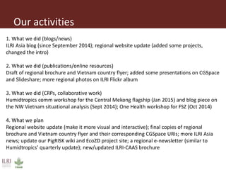 ILRI Comms project insight 2014: Supporting ILRI in East and Southeast Asia