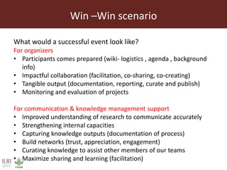 ILRI Comms project insight 2014: Workshop support