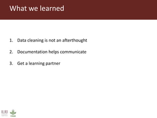 ILRI Comms project insight 2014: Salesforce
