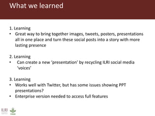 ILRI Comms project insight 2014: Storify