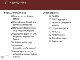 ILRI Comms project insight 2014: Web developments