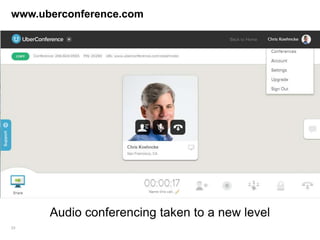 23 GENBAND Confidential and Proprietary
www.uberconference.com
Audio conferencing taken to a new level
 