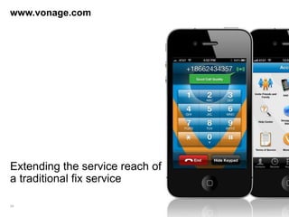 24 GENBAND Confidential and Proprietary
www.vonage.com
Extending the service reach of
a traditional fix service
 
