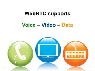 8 GENBAND Confidential and Proprietary
WebRTC supports
Voice – Video – Data
 