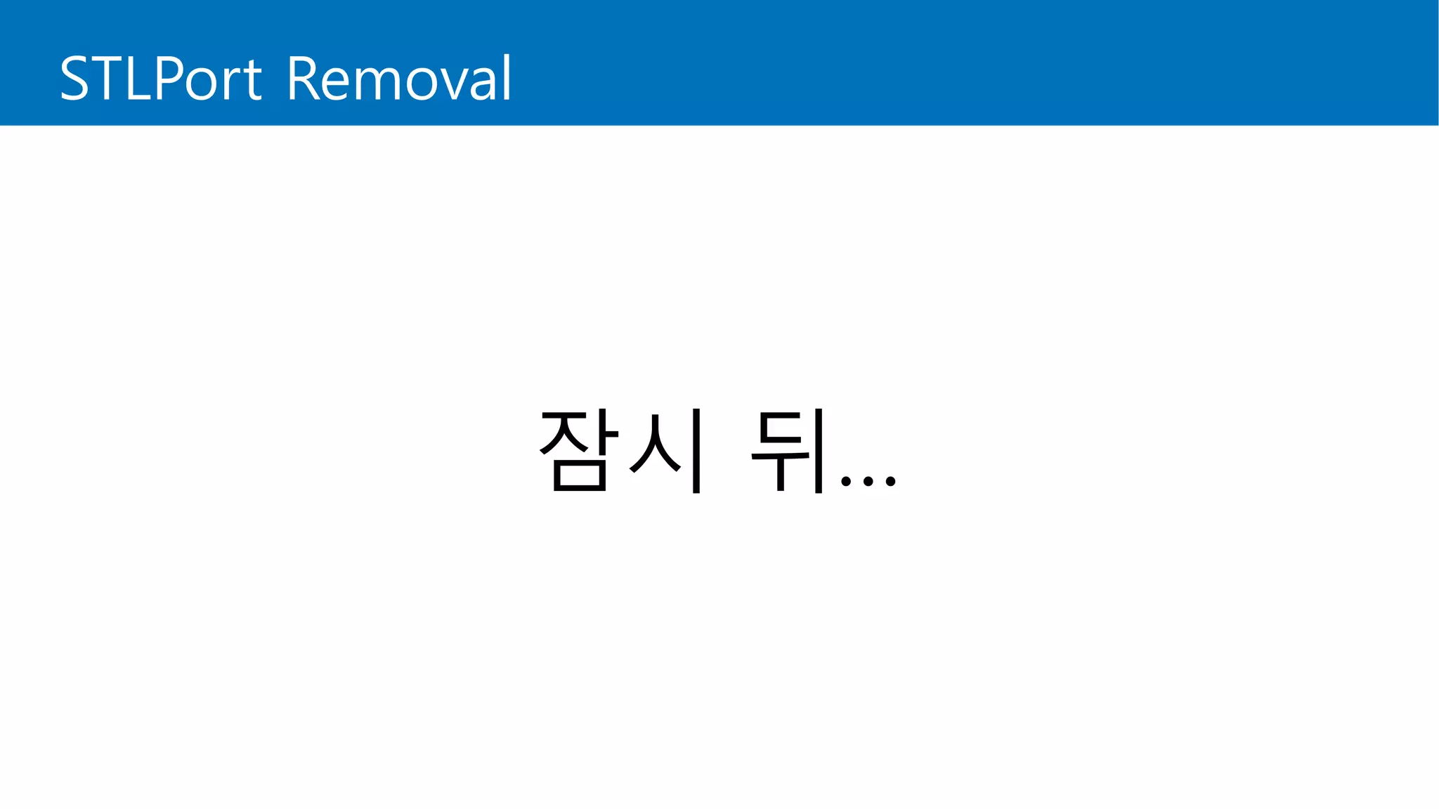 STLPort Removal
잠시 뒤…
 