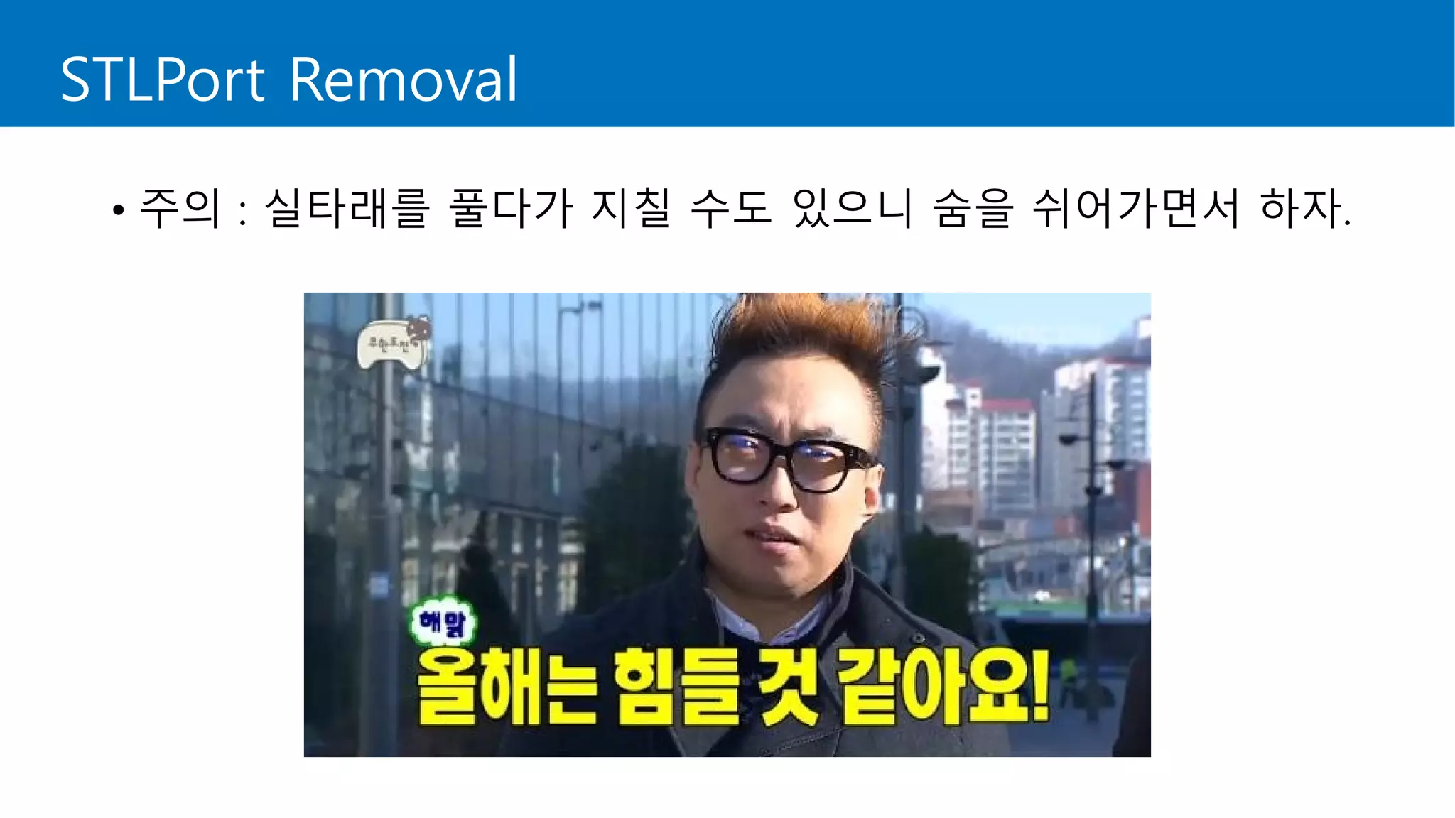 STLPort Removal
• 주의 : 실타래를 풀다가 지칠 수도 있으니 숨을 쉬어가면서 하자.
 