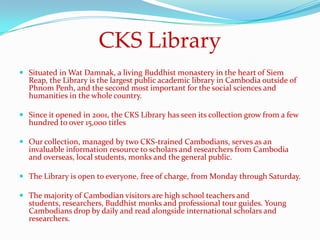 Center for Khmer Studies Powerpoint Presentation | PPTX