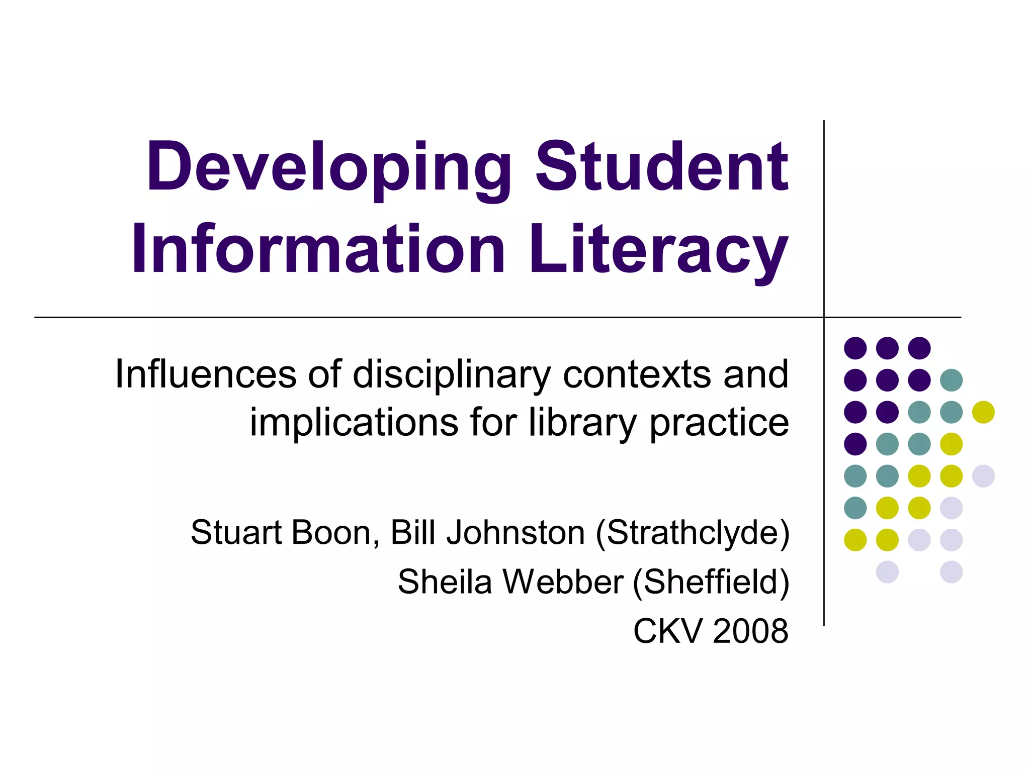 Developing Student Information Literacy