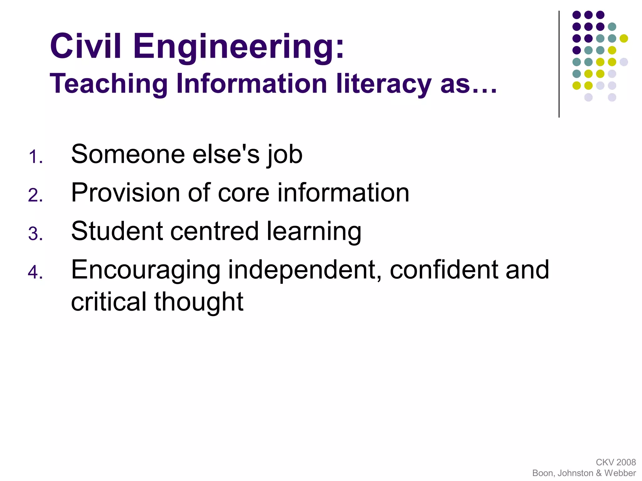 Developing Student Information Literacy