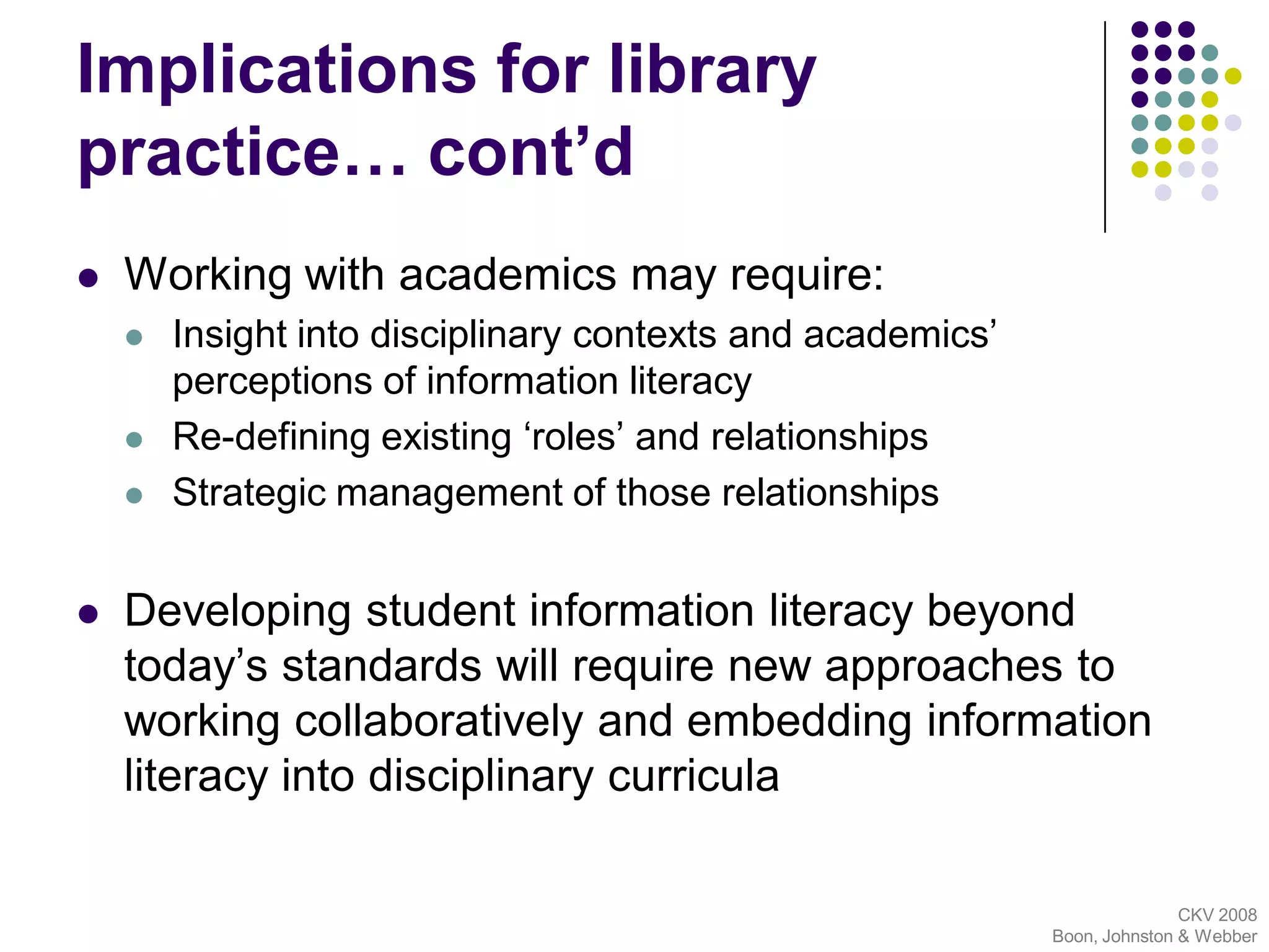 Developing Student Information Literacy