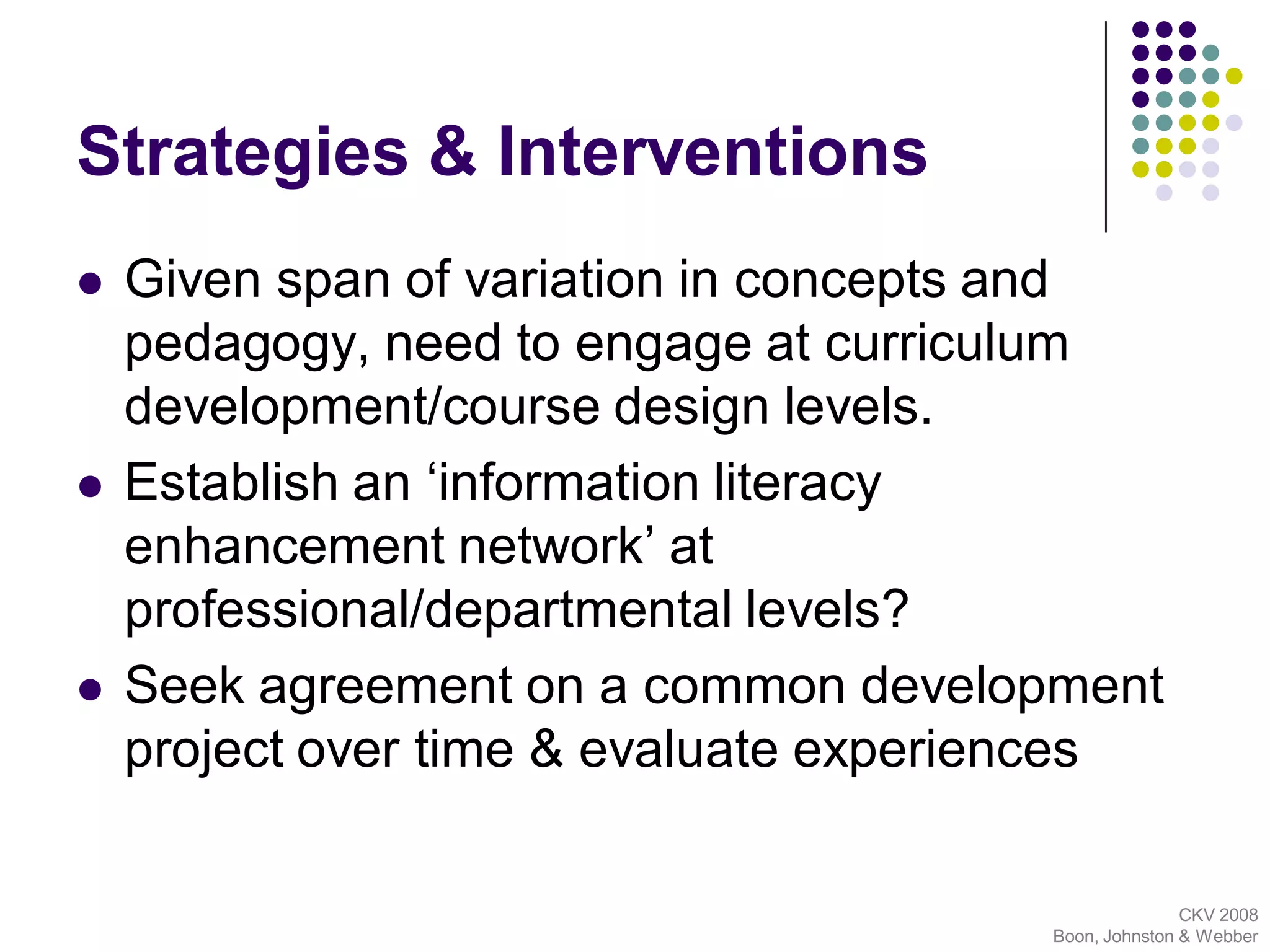 Developing Student Information Literacy