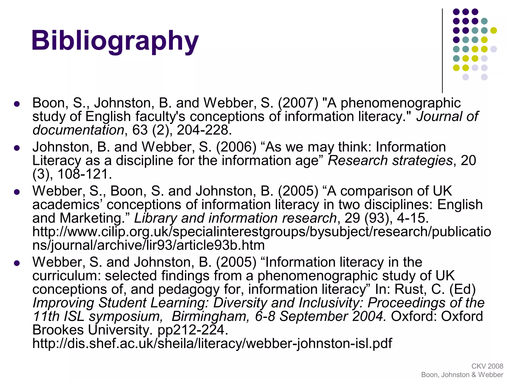 Developing Student Information Literacy