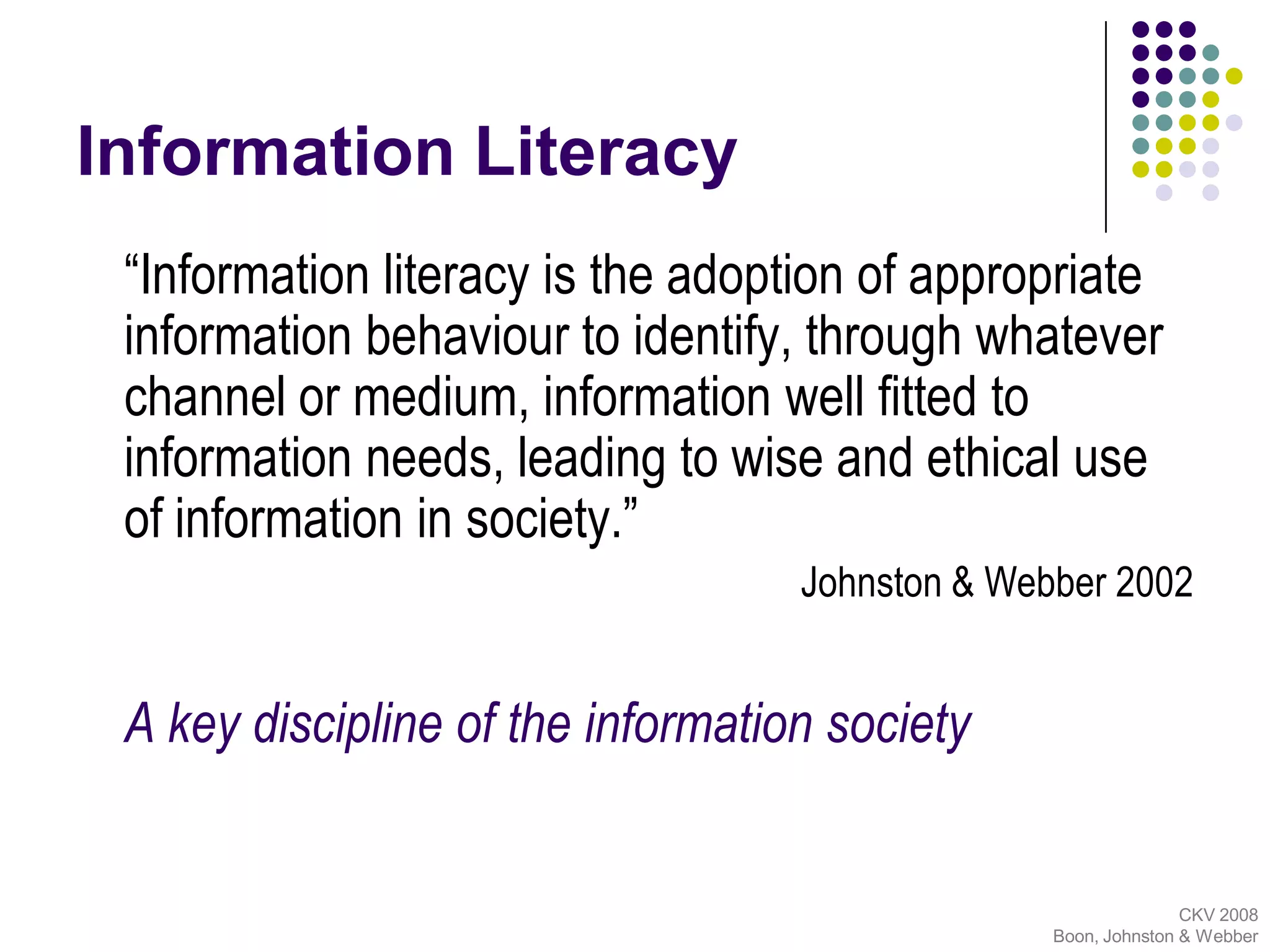 Developing Student Information Literacy