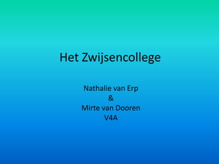 Het Zwijsencollege Nathalie van Erp & Mirte van Dooren V4A 