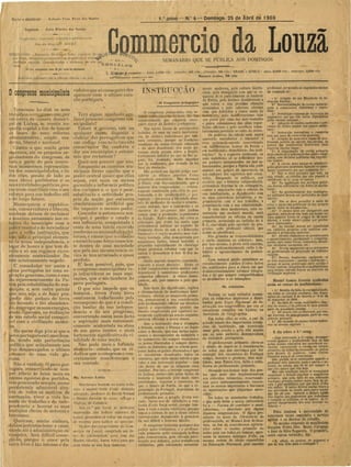 Commercio da Louzã n.º 4 – 25.04.1909
