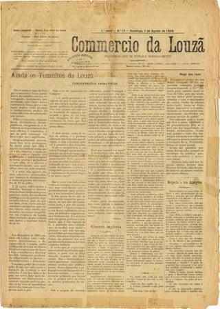 Commercio da Louzã n.º 17 – 01.08.1909