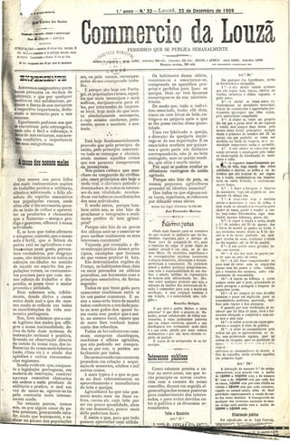 Commercio da Louzã n.º 32 – 22.12.1909
