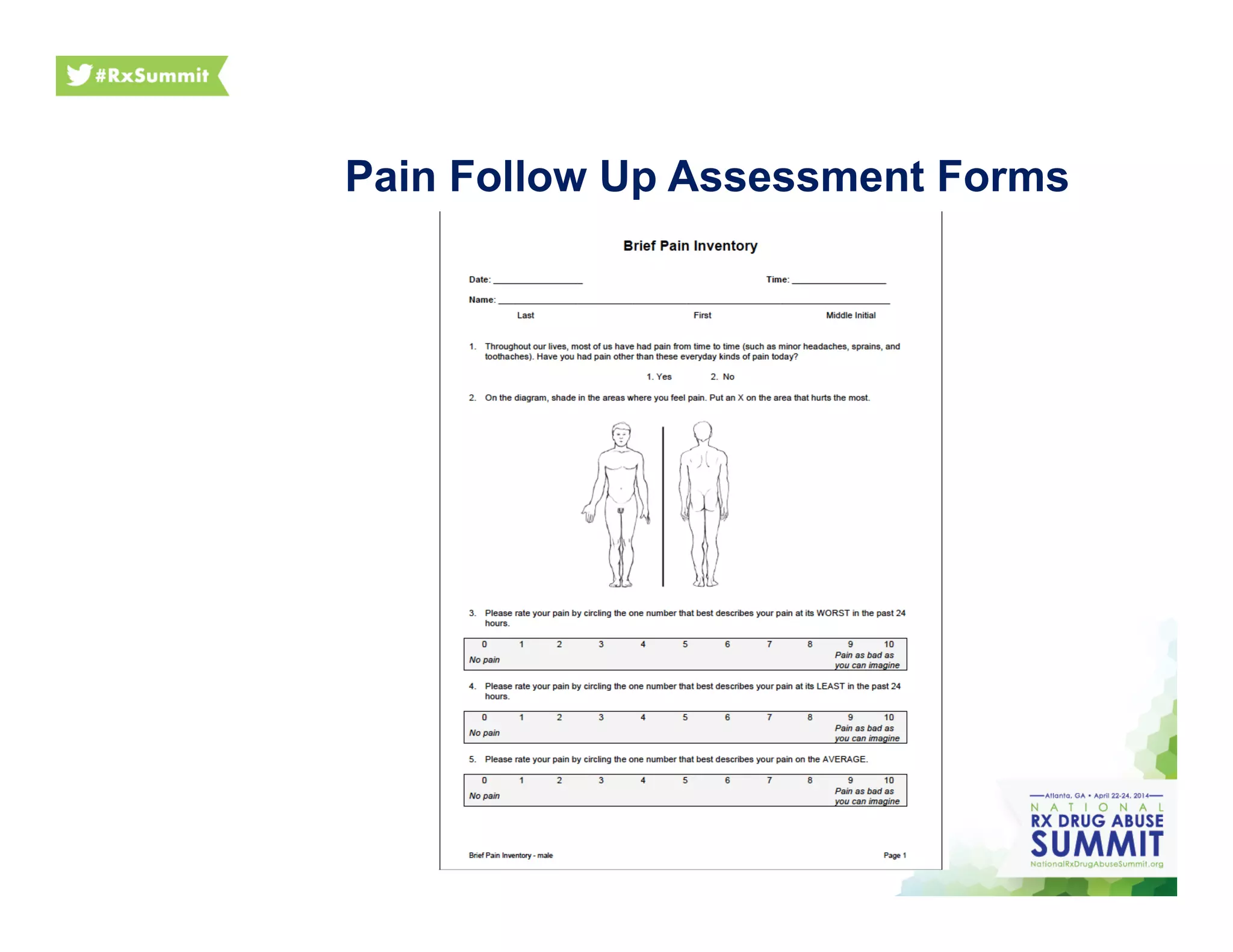 Pain Follow Up Assessment Forms
 