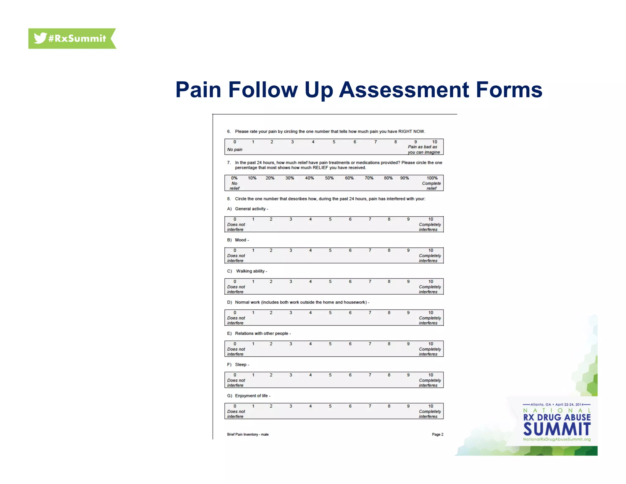 Pain Follow Up Assessment Forms
 