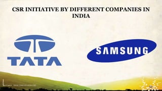 WWW.UNIQUEPLACES.COM
11
CSR INITIATIVE BY DIFFERENT COMPANIES IN
INDIA
 