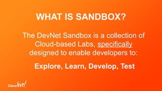 Introduction to the DevNet Sandbox | PPT