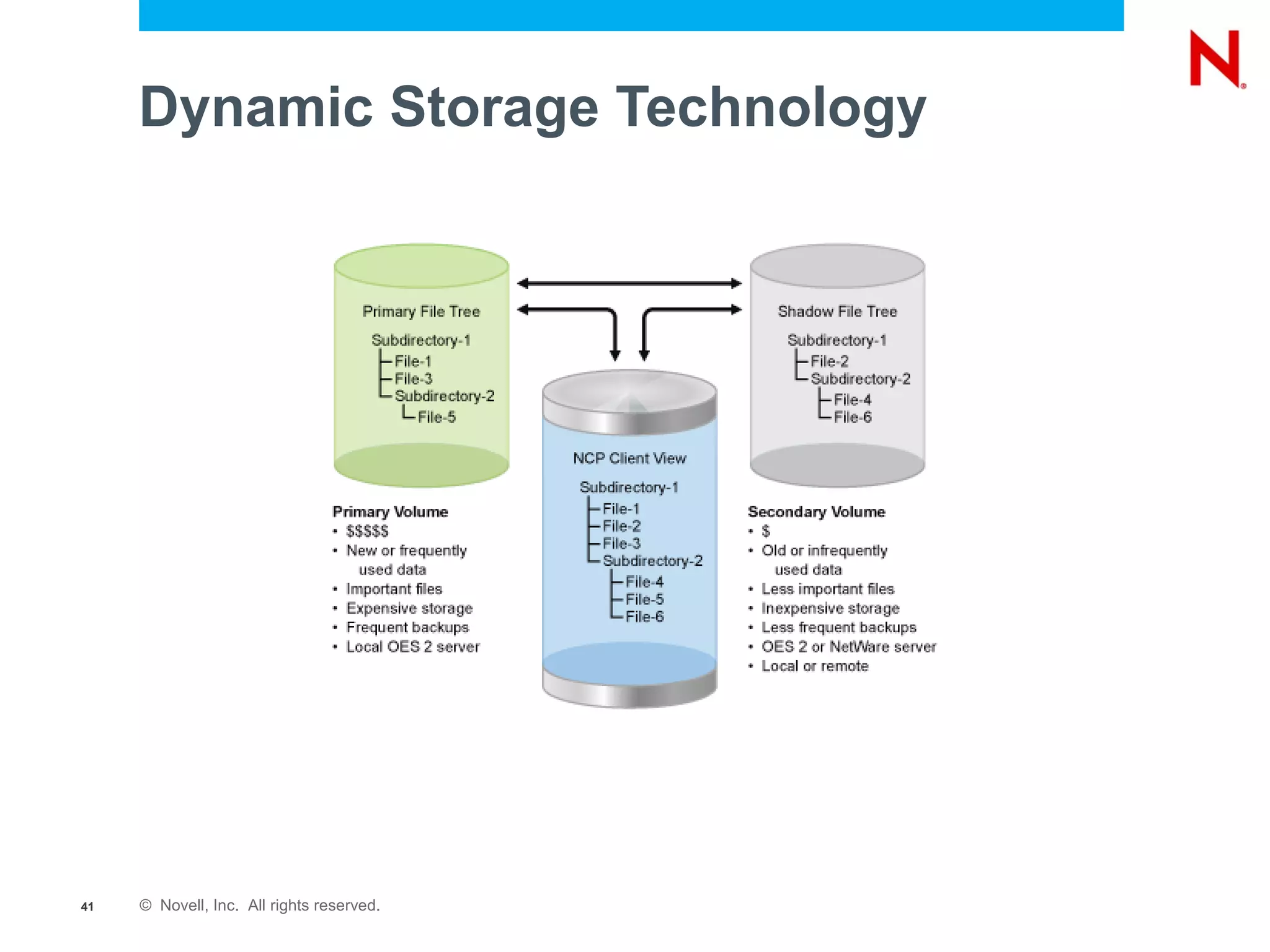 Dynamic Storage Technology




41   © Novell, Inc. All rights reserved.
 
