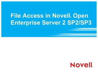 File Access in Novell Open
                   ®



Enterprise Server 2 SP2/SP3
 