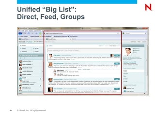 Novell ®  Pulse Use Cases Get Feedback Example: User experience developer puts out new design to his “network” 