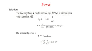 AC Circuit Power calculation using power factor | PPTX