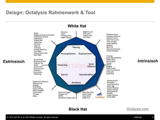 © 2015 SAP SE or an SAP affiliate company. All rights reserved. 8Internal
Extrinsisch Intrinsisch
White Hat
Black Hat Octalysis.com
Deisgn: Octalysis Rahmenwerk & Tool
 