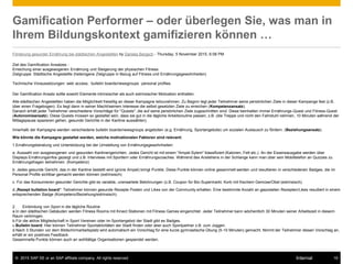 © 2015 SAP SE or an SAP affiliate company. All rights reserved. 19Internal
Gamification Performer – oder überlegen Sie, wa...