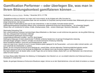 © 2015 SAP SE or an SAP affiliate company. All rights reserved. 45Internal
Gamification Performer – oder überlegen Sie, wa...