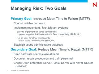 Always computed for a certain time, i. e. a month, a year Example: MTBF: 360 days 
