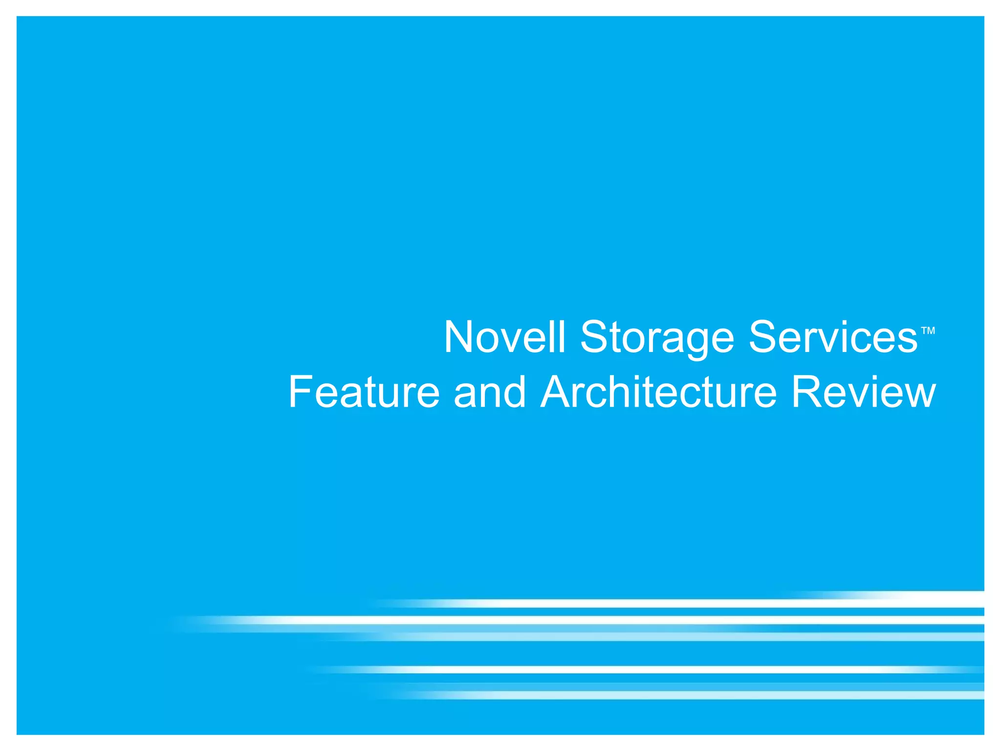Novell Storage Services and NCP ™ Tuning and Troubleshooting 