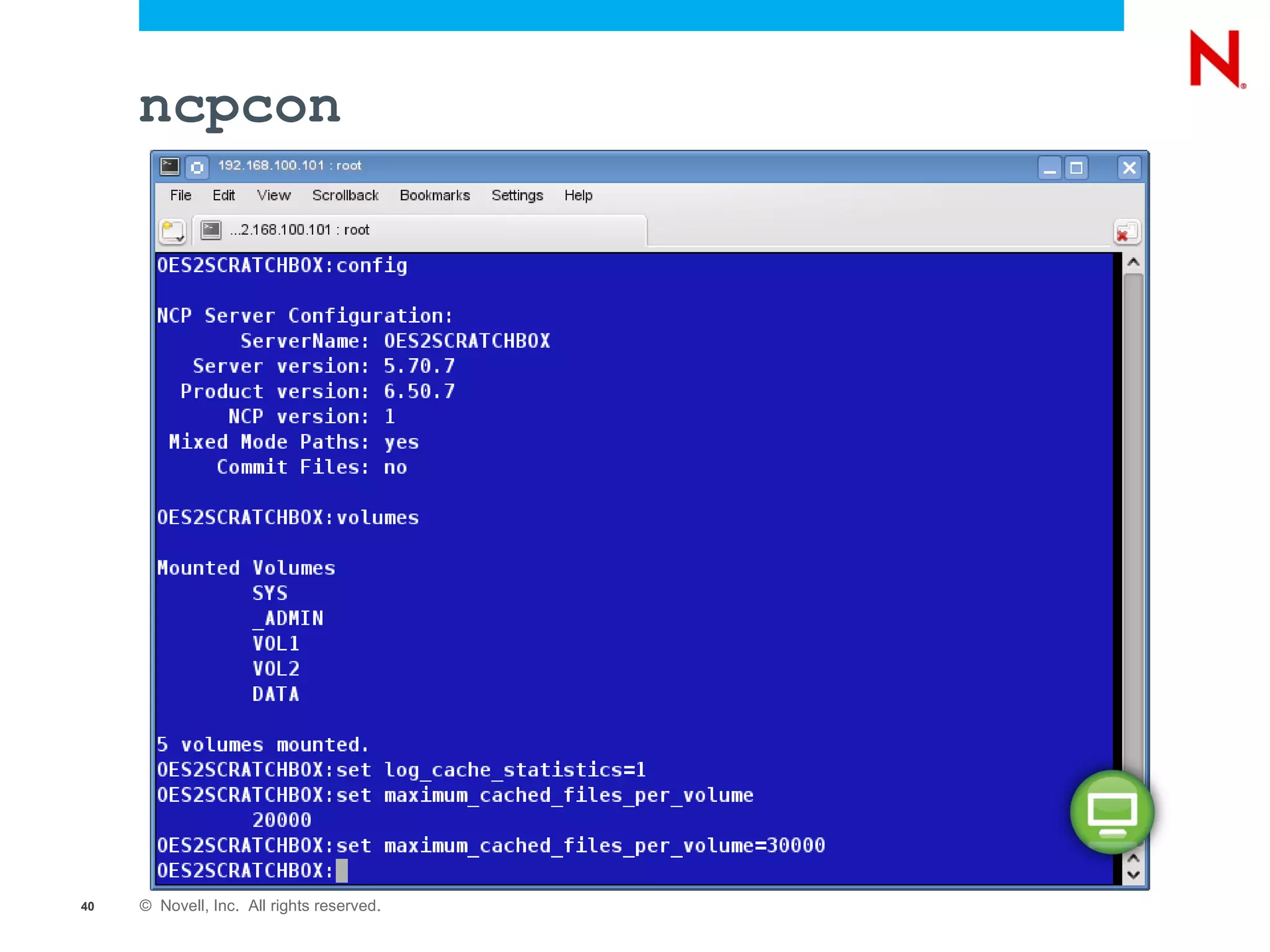 VFS  (Virtual File Services) (1)  Create File  foo.txt  logged in as Joe with a UID of 705 (2)  NSS requests eDirectory name for UID 705 LUM returns joe.acme Client LUM NSS Device Drivers EVMS (Enterprise Volume Management System) Media Manager Logic NSS Storage Subsystem Linux Semantic Agent Linux Applications (e.g. SAMBA) NCP _ Admin Management (Virtual File System) eDirectory Handler Up Call VFS (Virtual File Services) Reiser EXT3 XFS 