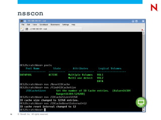 VFS  (Virtual File Services) Registers NSS as a normal Linux file system POSIX rwx attributes represent NetWare ®  attributes Read:  NetWare Hidden attribute 